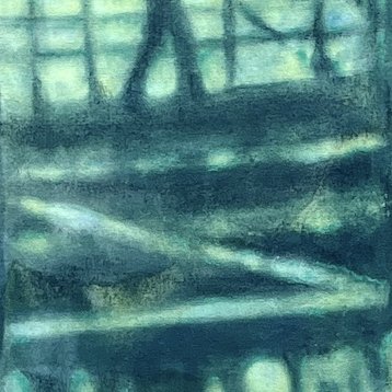 Riverside Quarter 2
cyanotype and mixed media stretched canvas framed
H70cmxW29cm
£925
