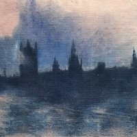 Thames sunset
ink, oil and cyanotype
22cmx30cm £150 framed